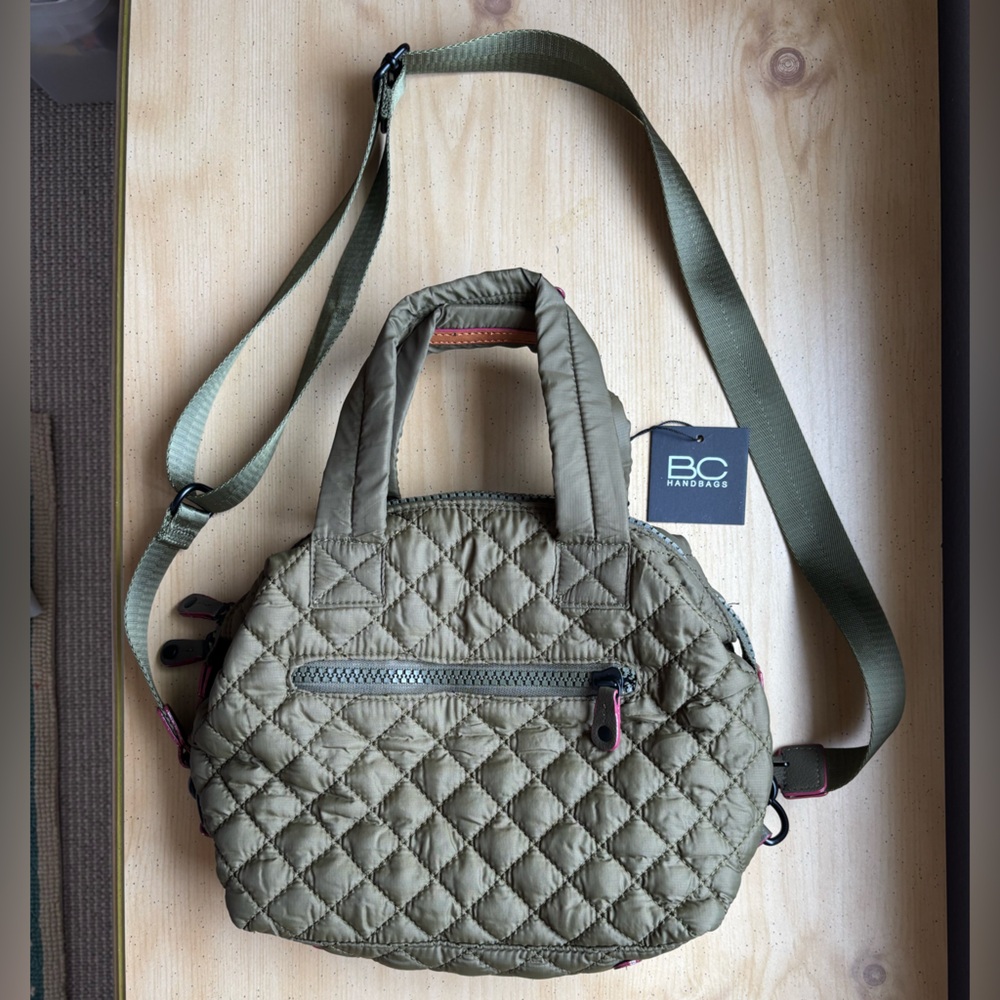 BC Handbags Quilted Crossbody Tote – Olive Green (NWT)